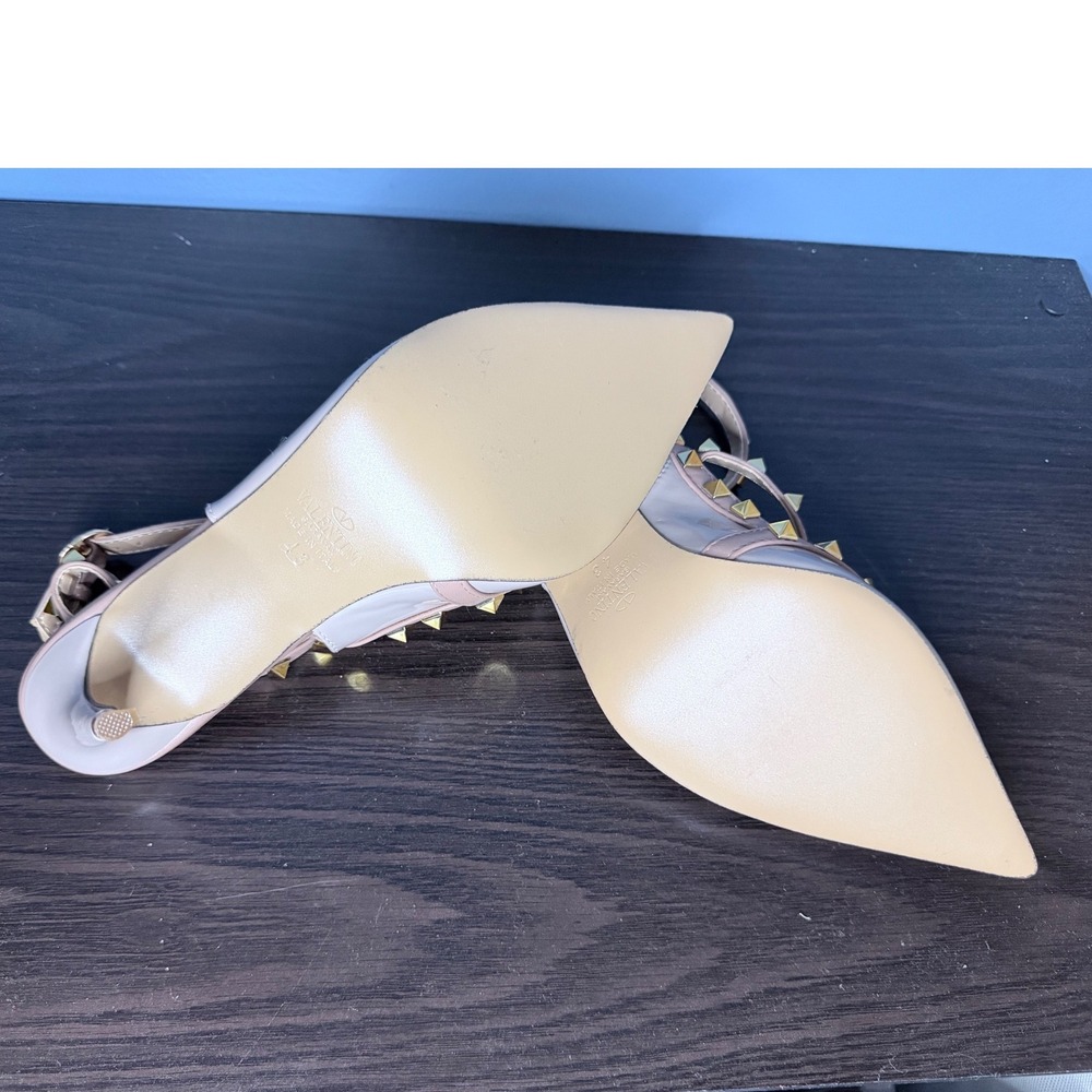 Valentino Garavani Rockstud Heels Womens 43 US 12 Nude NWOT Patent Studded Pumps - Picture 7 of 9